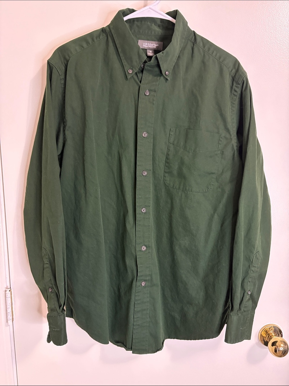 L.L. Bean Men's Olive Green Button-Down Shirt